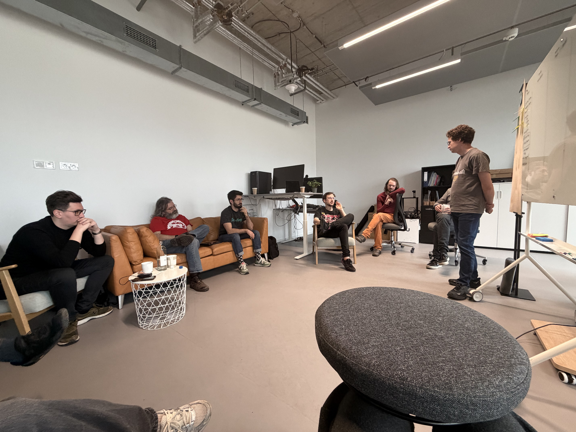 Team meeting in the lounge